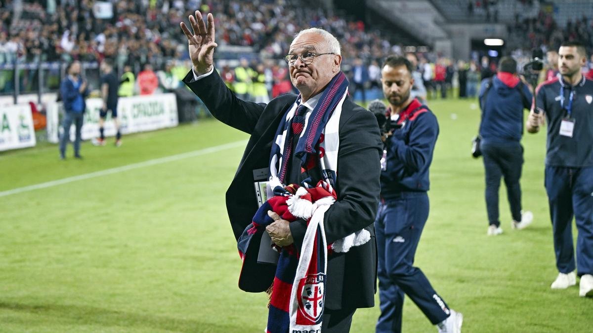 Claudio Ranieri bids emotional farewell to his beloved Cagliari in last match of Serie A season