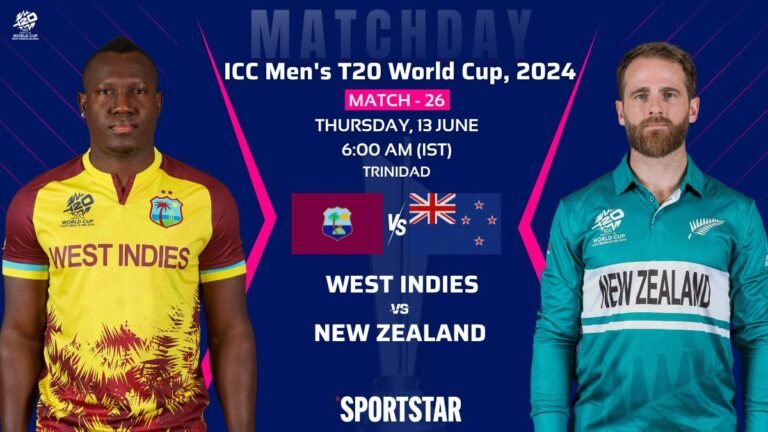 WI vs NZ Live Score, T20 World Cup 2024: West Indies takes on New Zealand in Tarouba; Toss at 5:30 am IST